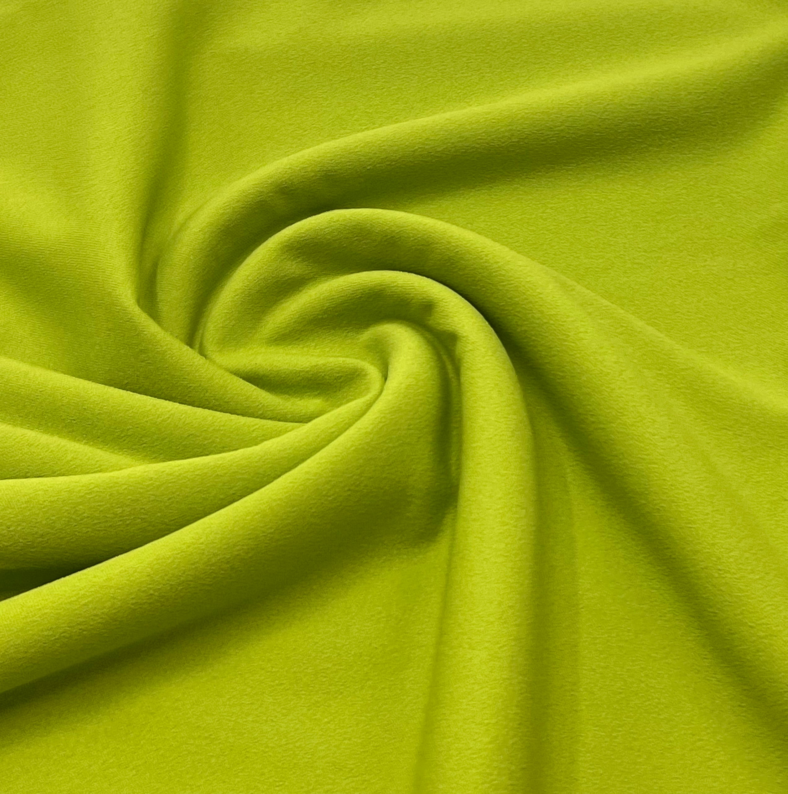 Plain Lime Green Scuba Crepe Stretch Jersey Fabric 4 Way Stretch